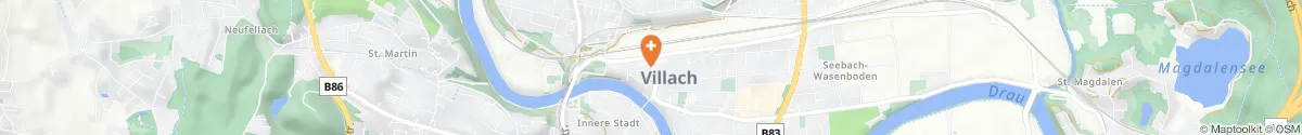 Kartendarstellung des Standorts für Engel-Apotheke in 9500 Villach